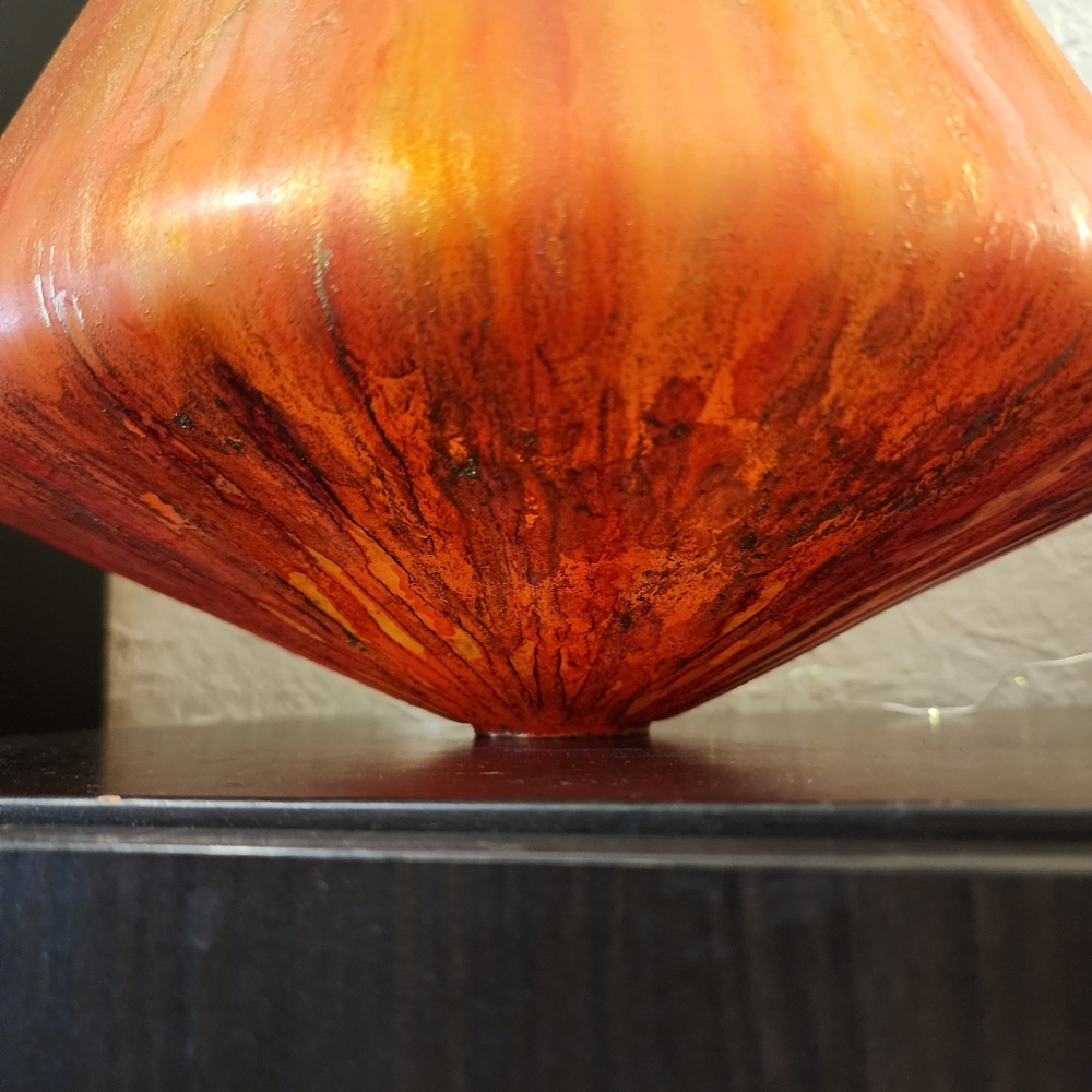 HANDCRAFTED Abstract Upcycled Glass Artwork HANDPAINTED Tabletop Art Decor - Picture 12 of 17